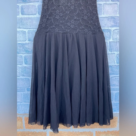 Fuzzi Jean Paul guiltier Black Lace Tulle Mesh Fit Flare Stretch  dress small - Picture 8 of 16